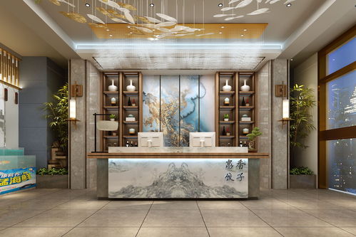 餐饮新中式装修效果图大全