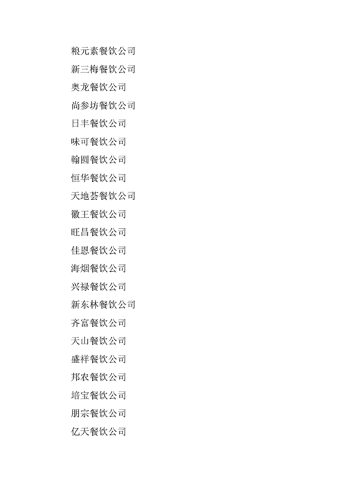 餐饮店铺免费起名大全